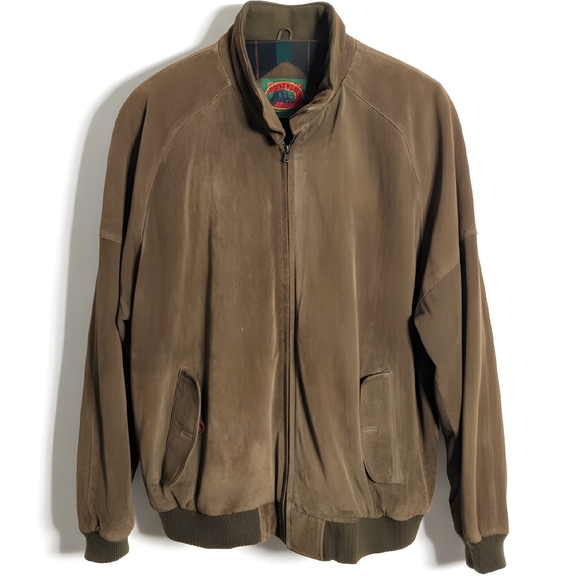Boston Traders Men's Brown Suede Bomber Jacket